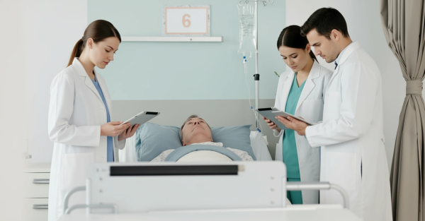 Studenten am Bett